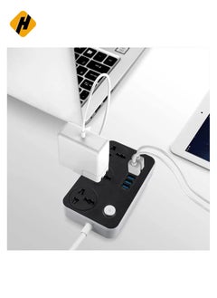 HuHa Universal Flat Plug，Power Socket with 6 Quick USB Port (5V 3.4A 17W) & 3 Outlets，6.5ft Heavy Duty Extension Cord  - Image 5