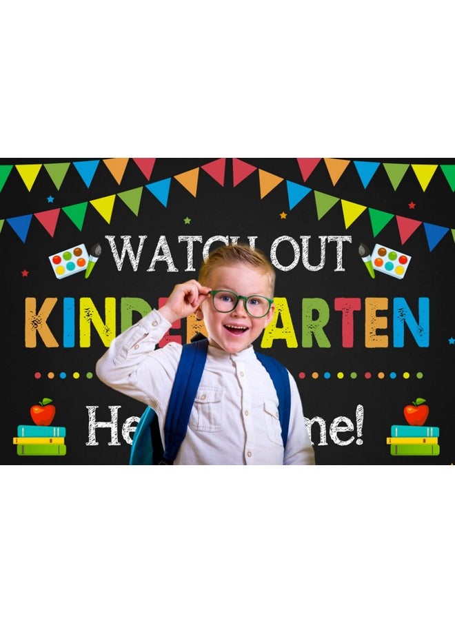 Aperturee Kindergarten Back To School Backdrop 7X5Ft Watch Out Here I Come First Day Of School Preschool Photography Background Kids Classroom Party Decoration Supplies Banner Photo Booth Studio Prop  - Image 5
