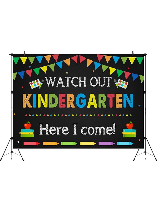 Aperturee Kindergarten Back To School Backdrop 7X5Ft Watch Out Here I Come First Day Of School Preschool Photography Background Kids Classroom Party Decoration Supplies Banner Photo Booth Studio Prop  - Image 3