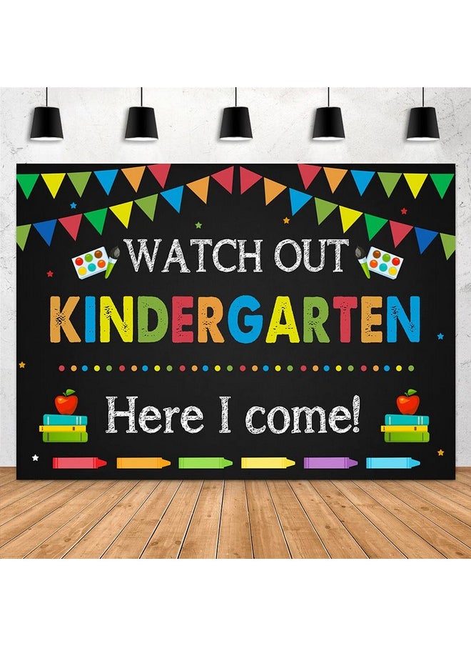 Aperturee Kindergarten Back To School Backdrop 7X5Ft Watch Out Here I Come First Day Of School Preschool Photography Background Kids Classroom Party Decoration Supplies Banner Photo Booth Studio Prop  - Image 2