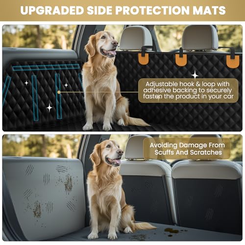 BONTHEE Waterproof SUV Cargo Liner for Dogs - Pu Leather Pet Car Seat Cover Protector with Bumper Flap, Non-Slip Backseat Mat for SUVs, Sedans, Vans Trunk | Easy Clean, Scratch Resistant (Black, Extra Large) - Image 4
