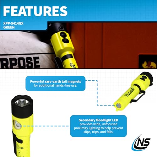 Nightstick XPP-5414GX Intrinsically Safe Dual-Light Flashlight w/Magnet-2 AA (not Included) -Green-UL913 / ATEX, Multicolor - Image 4