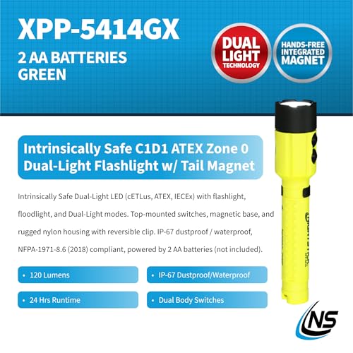 Nightstick XPP-5414GX Intrinsically Safe Dual-Light Flashlight w/Magnet-2 AA (not Included) -Green-UL913 / ATEX, Multicolor - Image 2