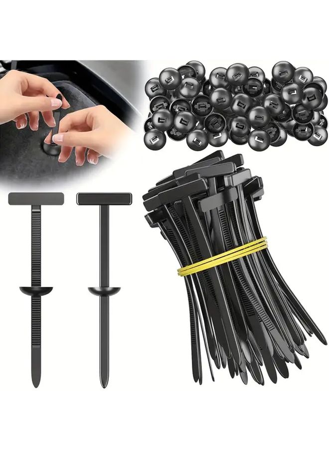 50 Durable Self Locking Nylon Zip Ties with Black Slider Heads for Outdoor Home Organization - Image 1