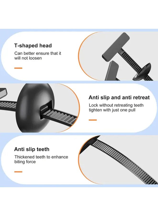 50 Durable Self Locking Nylon Zip Ties with Black Slider Heads for Outdoor Home Organization - Image 4