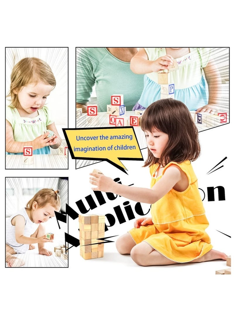 50 Pieces 2.5cm Wooden Cubes, Solid Wooden Blocks, Blank Wood Square Blocks, Puzzle Making Premium Natural Solid Wood Wooden Block Set for Painting Decorating Crafting DIY Projects - Image 5