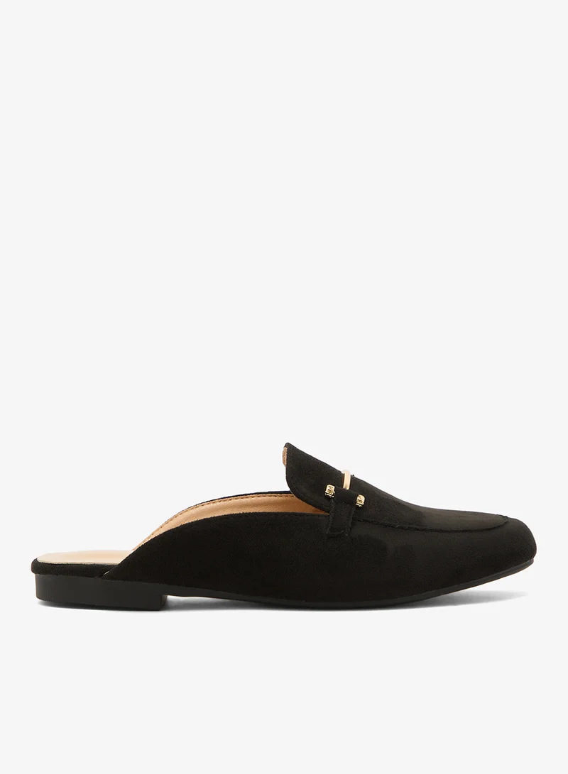 ELLA Front Buckle Detail Suede Mules
