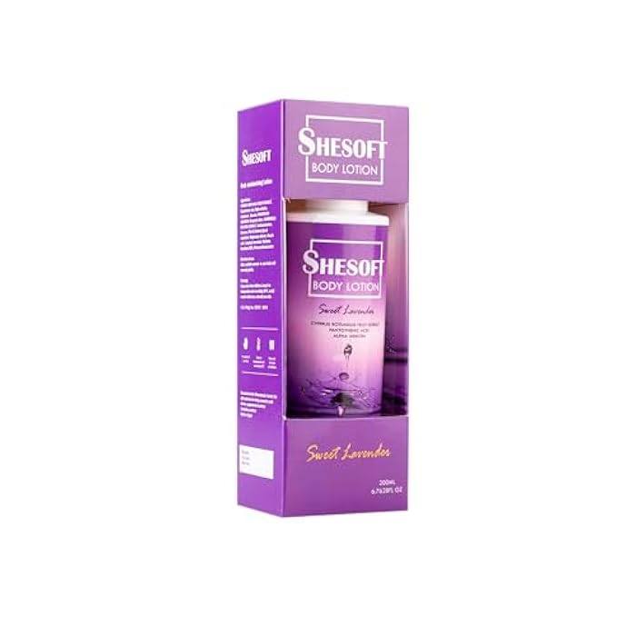 Shesoft Sweet Lavender Body Lotion, 200ml, with Cyperus Rotundus Extract - Image 1