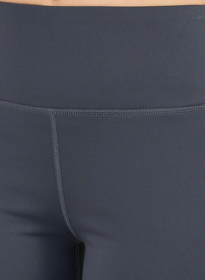 Styli Fleece Broad Waistband Flared Leggings