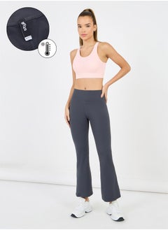 Styli Fleece Broad Waistband Flared Leggings  - Image 1