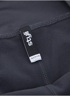 Styli Fleece Broad Waistband Flared Leggings  - Image 5