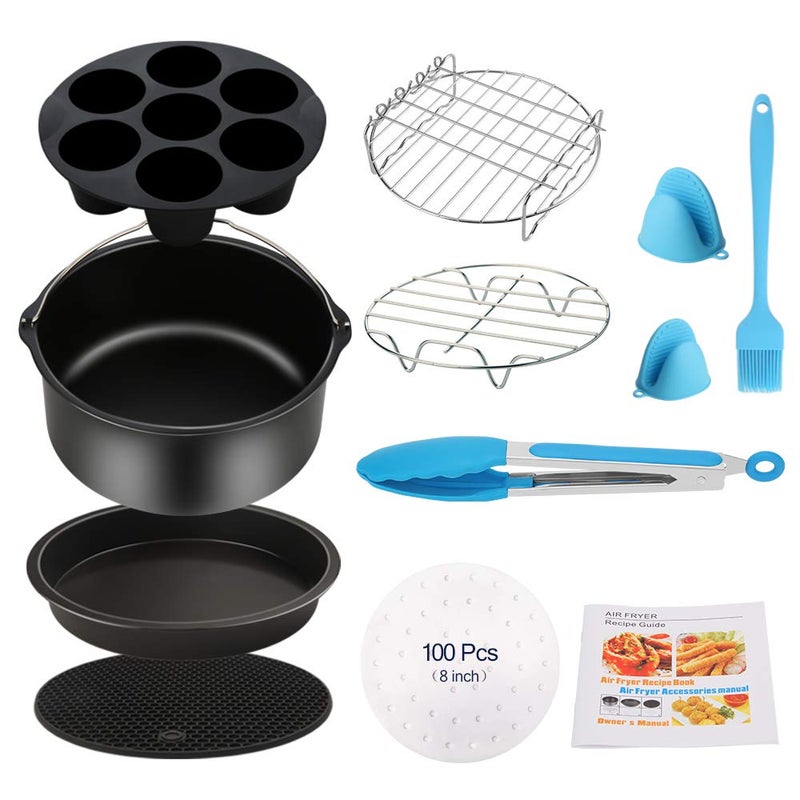Air Fryer Accessories 11PCS Fit all 37QT4058QT Power Deep Hot Air Fryer with Cake Barrel Pizza Pan