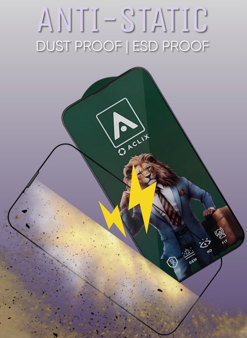 Antistatic ESD Dustproof Premium Quality High Definition Tempered Glass Screen Protector Designed For  iPhone 15 Plus