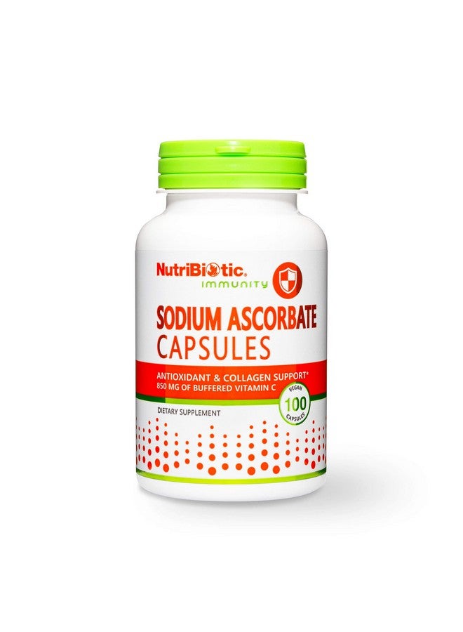 NutriBiotic - Sodium Ascorbate Buffered Vitamin C Capsules, 100 Ct | Vegan, Non-Acidic & Easier on Digestion Than Ascorbic Acid | Essential Immune Support & Antioxidant Supplement | Gluten & GMO Free - Image 1