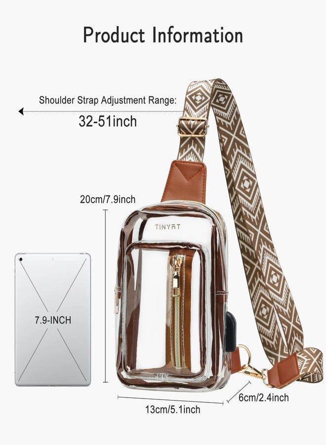 TINYAT Clear Sling Bag Stadium Approved Transparent Bag Crossbody Casual Shoulder Chest Bag for Men Women,T9060 - Image 3
