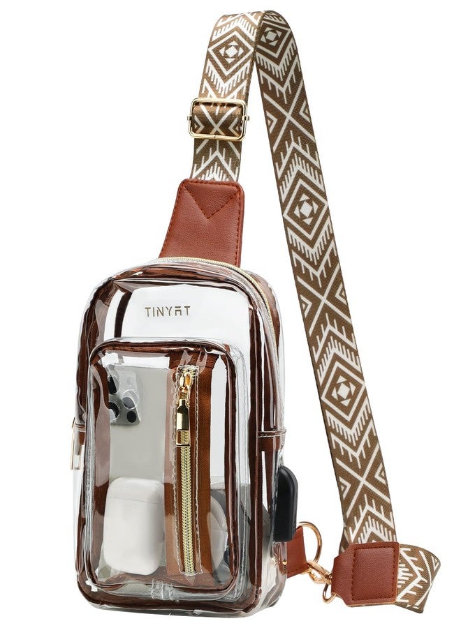 TINYAT Clear Sling Bag Stadium Approved Transparent Bag Crossbody Casual Shoulder Chest Bag for Men Women,T9060 - Image 1