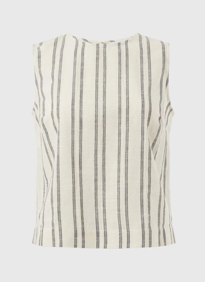 ماتلان Cream Stripe Co Ord Vest Top