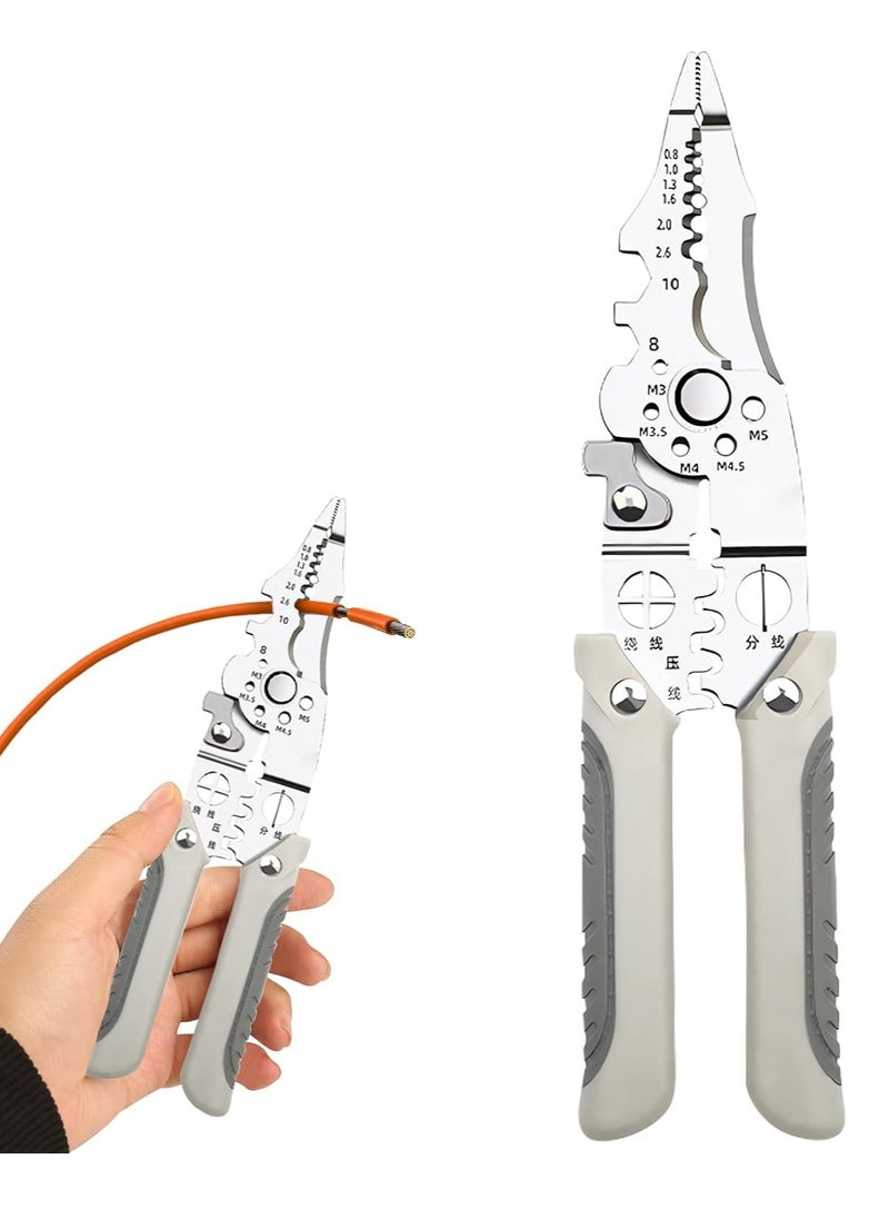 Oasisgalore Multifunctional Plier Wire Stripper Crimper Cable Cutter，Wire Stripping Tool Wire Stripper and Cutter for Electrical Cable  - Image 1