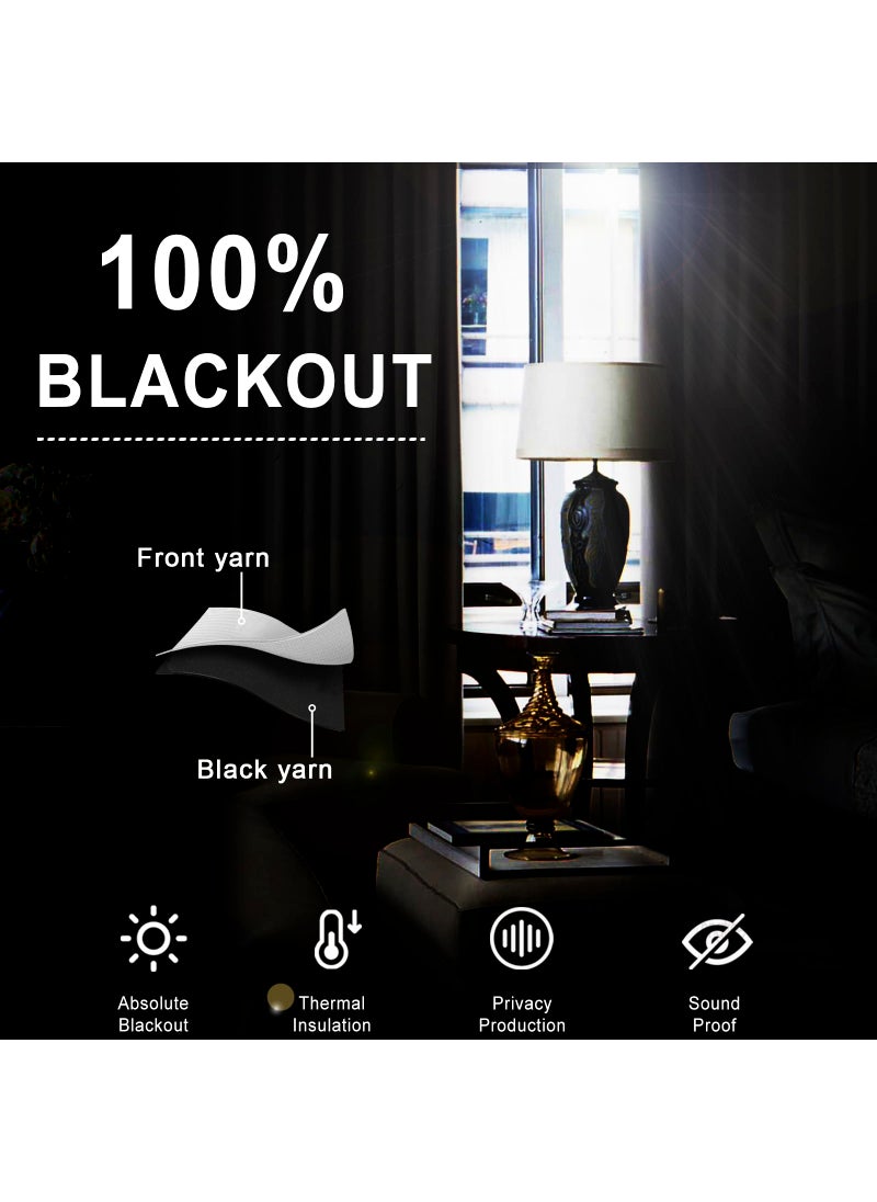 XWZO Full Shading Blackout Curtains 72 Inches Length - Heat and Light Blocking Ring Top Window Drapes with Black Liner Backing for Bedroom Sewn with Tiebacks  Dark Grey  W52 x L72  Set of 2