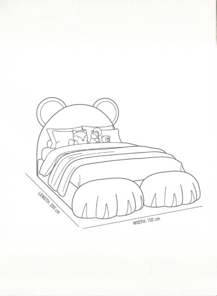 KARNAK Bearvia Bear Upholstered Bed – Grey - Image 5