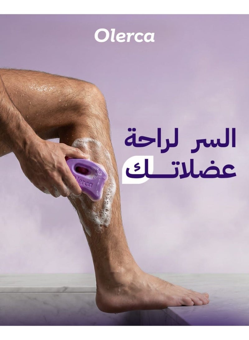 Olerca Lavender Massage Soap Package with Massage Tool & Suction Cup Holder – Relaxing Body Massage Soap for Skin Care, Spa Bath, Muscle Recovery & Shower Relaxation - Image 5