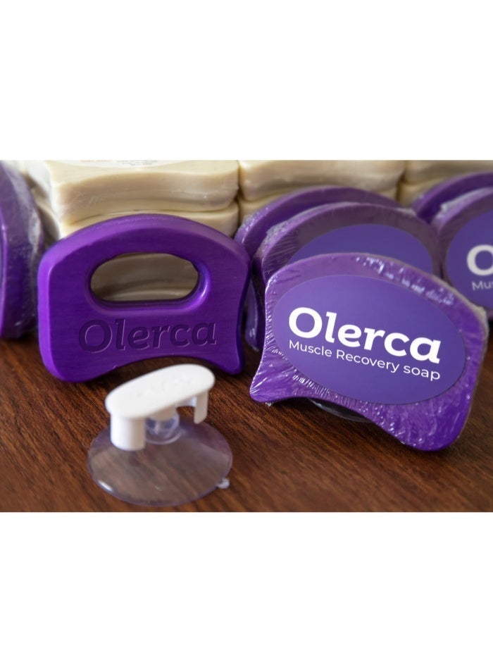 Olerca Lavender Massage Soap Package with Massage Tool & Suction Cup Holder – Relaxing Body Massage Soap for Skin Care, Spa Bath, Muscle Recovery & Shower Relaxation - Image 3