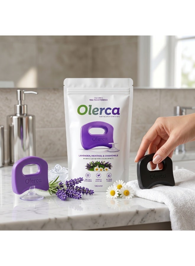 Olerca Lavender Massage Soap Package with Massage Tool & Suction Cup Holder – Relaxing Body Massage Soap for Skin Care, Spa Bath, Muscle Recovery & Shower Relaxation - Image 1