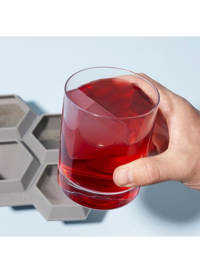 True Zoo Jumbo Diamond, Silicone Mold Tray for Cocktails Makes 4 Ice Cube, Set of 1, Silver - Image 5