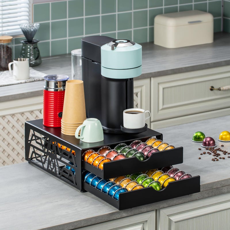 Rice rat for Nespresso Pods Holder Vertuo Pod Holder for Vertuoline Capsules (100 pods-2tiers) - Image 5