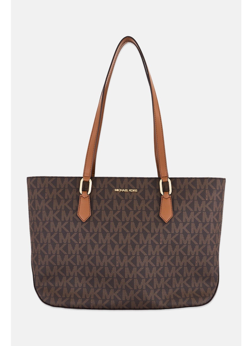 Michael Kors Women Brand Logo Laney Tote Bag 28 H x 38 L x 13 W cm, Brown  - Image 1