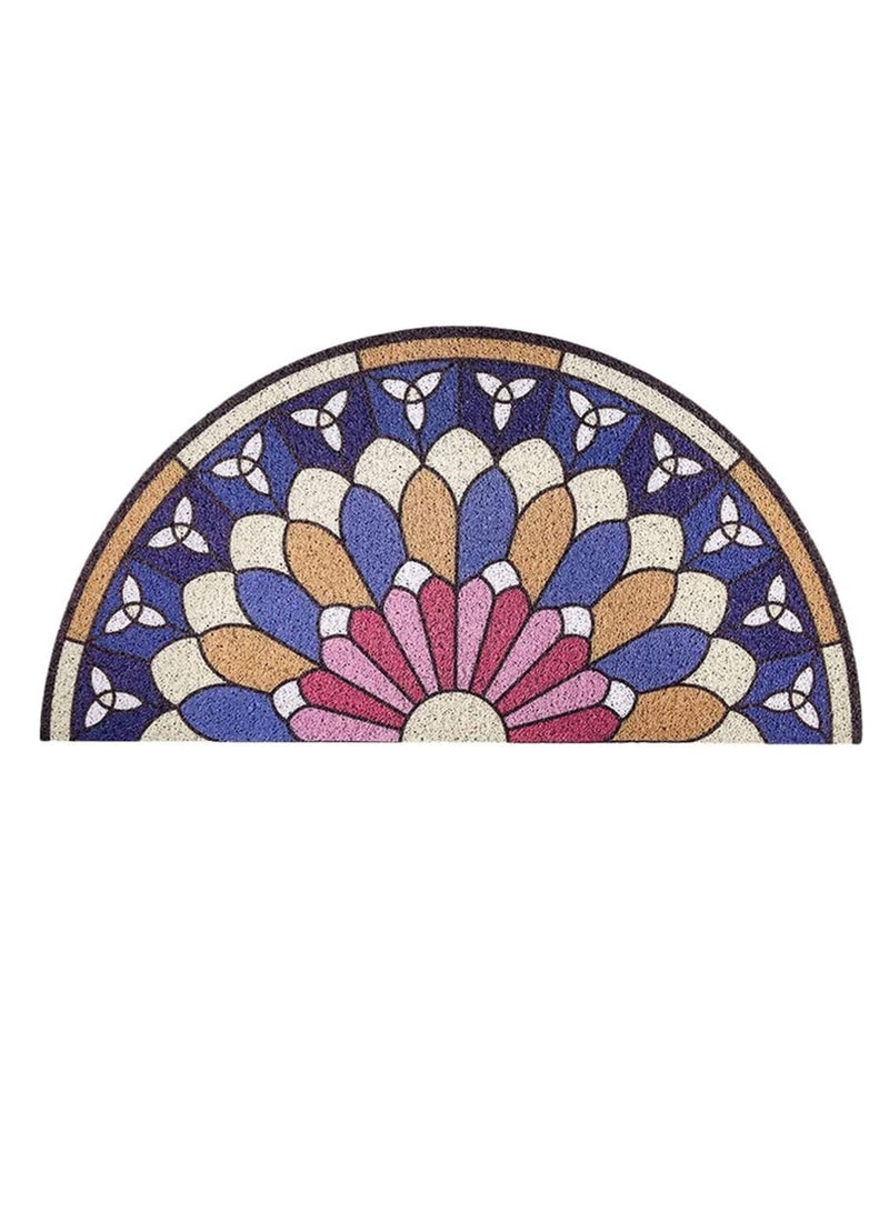 Captaintech Doormat Coil Semicircle Household Chic Creative Floor Mat Door Carpet Foot Pad for Bathroom Doorway Entrance for Sofa Living Room Bedroom Bathroom Home Decor, 1Pc - Image 3