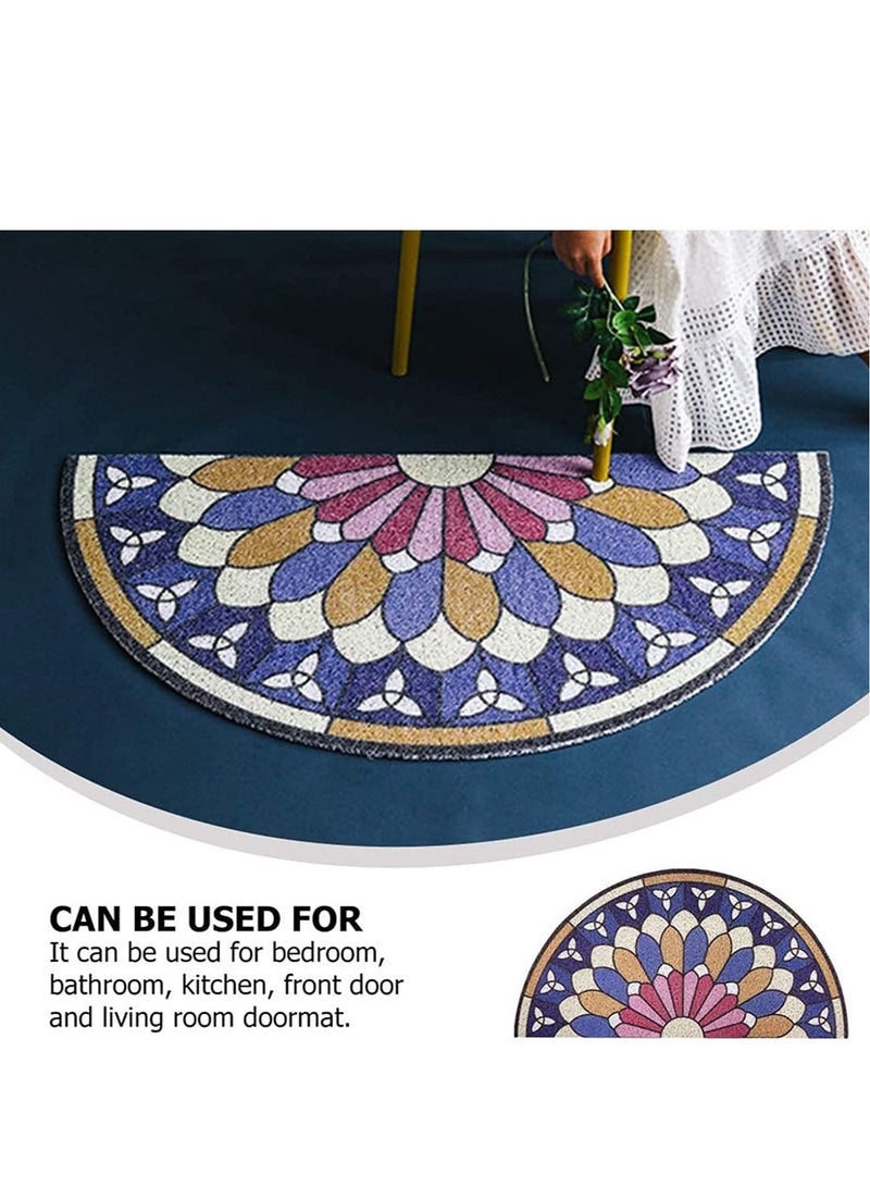 Captaintech Doormat Coil Semicircle Household Chic Creative Floor Mat Door Carpet Foot Pad for Bathroom Doorway Entrance for Sofa Living Room Bedroom Bathroom Home Decor, 1Pc - Image 4