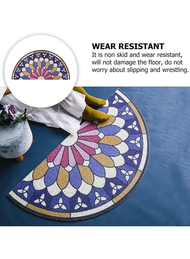 Captaintech Doormat Coil Semicircle Household Chic Creative Floor Mat Door Carpet Foot Pad for Bathroom Doorway Entrance for Sofa Living Room Bedroom Bathroom Home Decor, 1Pc - Image 5