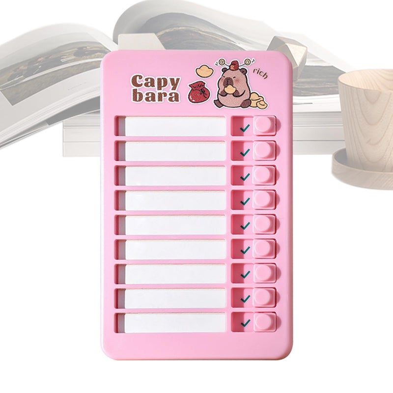 Capybara Pink Daily Routine Chart for Kids Behavior Board Task Board - Image 2