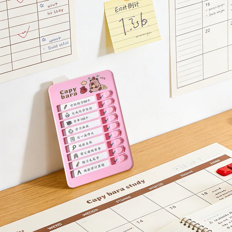 Capybara Pink Daily Routine Chart for Kids Behavior Board Task Board - Image 4