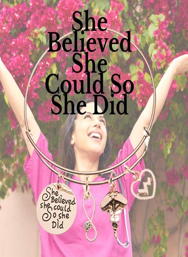 إنفينيتي كوليكشن سوار ممرضة من مجموعة إنفينيتي، سوار بتعليقة من الذهب الوردي، آمنت بقدرتها ففعلت، هدايا للممرضات - Image 5