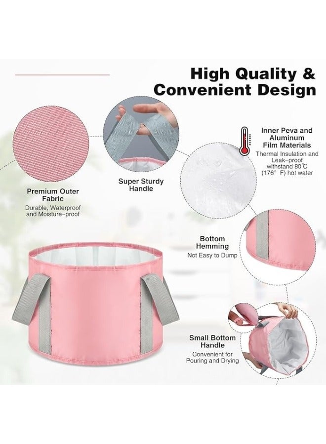 Collapsible Foot Bath Basin with Handles, Portable Foot Soak Tub with Storage Bag, Folding Foot Tub for Soaking Feet, Pedicure Foot Spa Bucket for Relieving Fatigue And Body Stress, Multifunctional Bucket with Zip for Travel, Camping Washing - Image 3