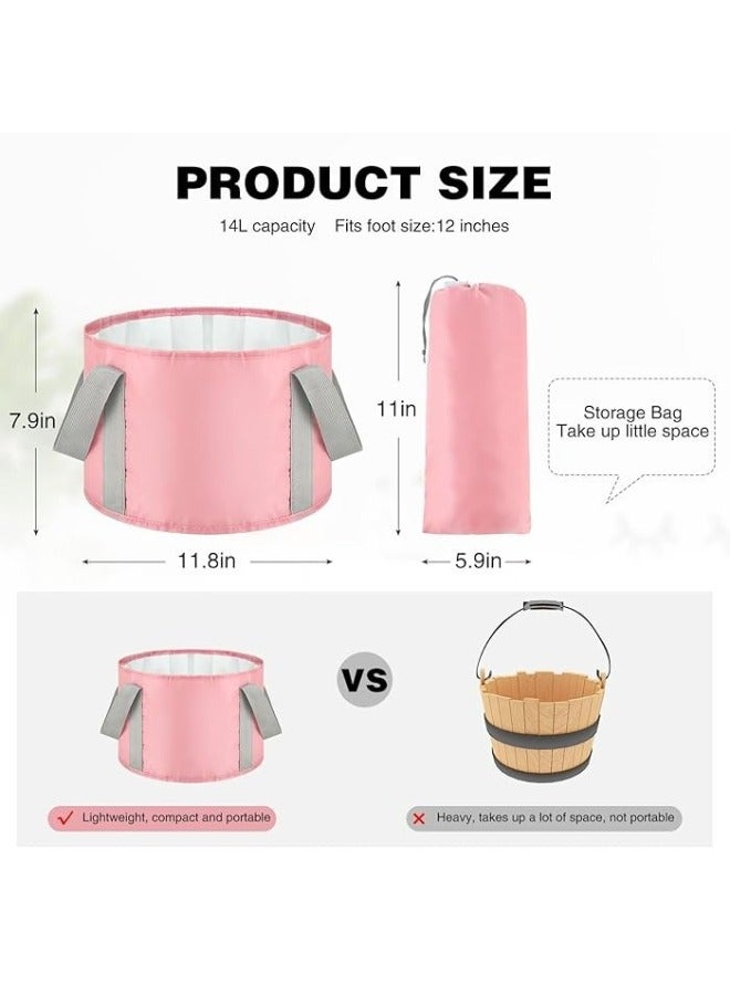 Collapsible Foot Bath Basin with Handles, Portable Foot Soak Tub with Storage Bag, Folding Foot Tub for Soaking Feet, Pedicure Foot Spa Bucket for Relieving Fatigue And Body Stress, Multifunctional Bucket with Zip for Travel, Camping Washing - Image 4