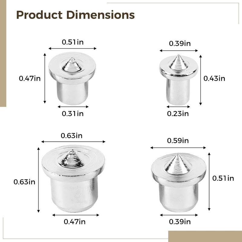 40 Pcs Woodworking Dowel Alignment Tools, Carbon Steel Transfer Pins in 4 Sizes for Accurate Center Marking in DIY Projects - Image 4