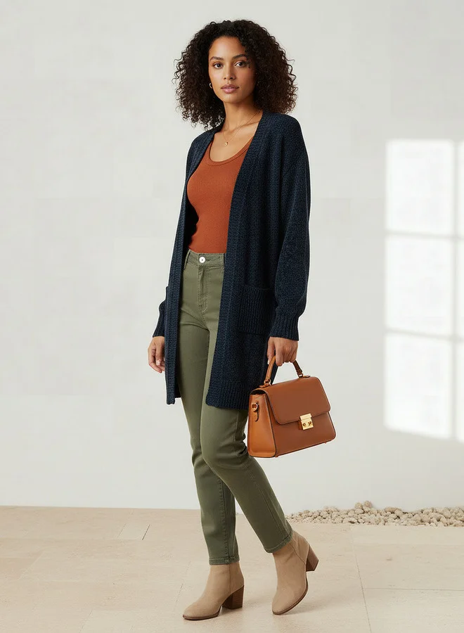 تواكستريمز 2Xtremz Longline Open Front Chenille Cardigan