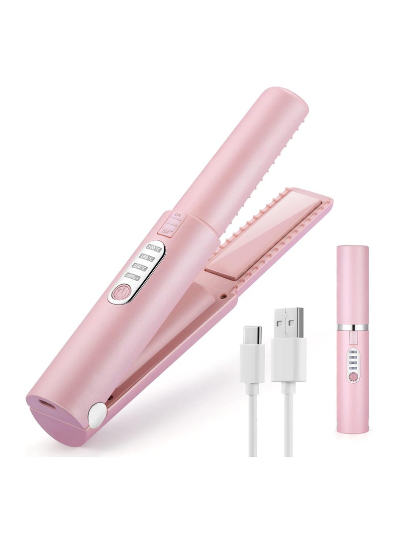 general Cordless Mini Hair Straightener, Cordless Portable Hair Straightener, 2-in-1 Portable Hair Straightener and Curler, USB-C Rechargeable Hair Straightener with 4800mA Battery, Adjustable Temperature - Image 1