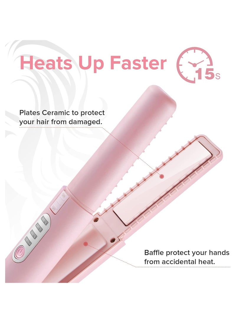 general Cordless Mini Hair Straightener, Cordless Portable Hair Straightener, 2-in-1 Portable Hair Straightener and Curler, USB-C Rechargeable Hair Straightener with 4800mA Battery, Adjustable Temperature - Image 2