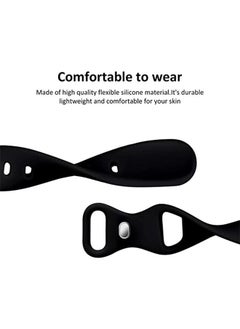 Ocean Soft Silicone Slim Thin Narrow Replacement Strap Compatible For Apple Watch SE Series 8/7/6/5/4/3/2/1 (Black, 38mm/40mm/41mm)  - Image 4