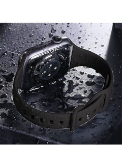 Ocean Soft Silicone Slim Thin Narrow Replacement Strap Compatible For Apple Watch SE Series 8/7/6/5/4/3/2/1 (Black, 38mm/40mm/41mm)  - Image 2