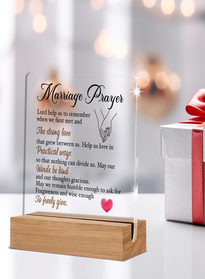 WEZADUK Wedding Gifts for Newlyweds, Bridal Shower Gifts, Engagement Gifts for Couples, Marriage Prayer Home Decorative Signs Plaque for Desk - Image 5