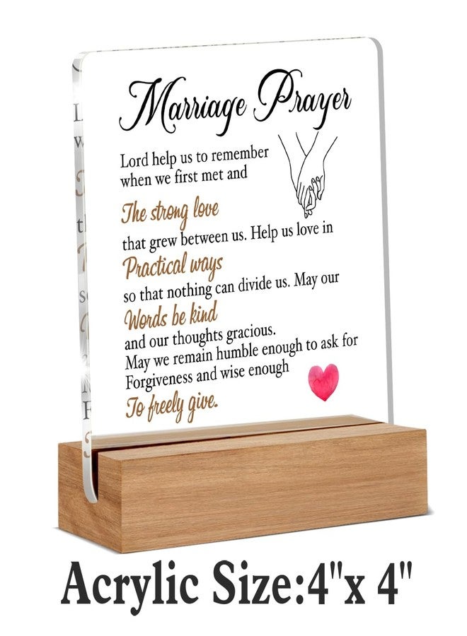 WEZADUK Wedding Gifts for Newlyweds, Bridal Shower Gifts, Engagement Gifts for Couples, Marriage Prayer Home Decorative Signs Plaque for Desk - Image 2
