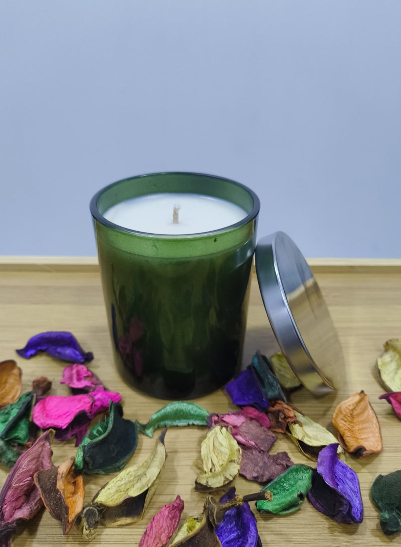Scented Candle Set – Orange Blossom & Kakadu Water Lily, 2 x 150ml, Glass Jar, Made in UAE  - Image 2