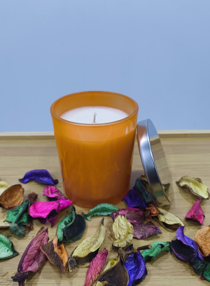 Scented Candle Set – Orange Blossom & Kakadu Water Lily, 2 x 150ml, Glass Jar, Made in UAE  - Image 3