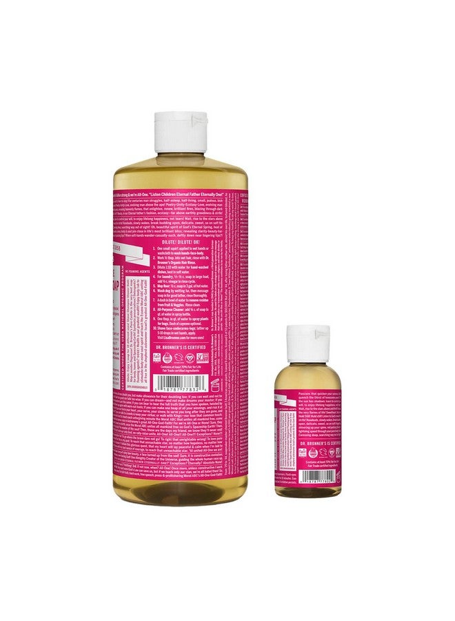 دكتور برونرز صابون دكتور برونر السائل بيور-كاستيل - باقة ورد. عبوة سعة 32 أونصة وزجاجة سفر سعة 2 أونصة. - Image 2