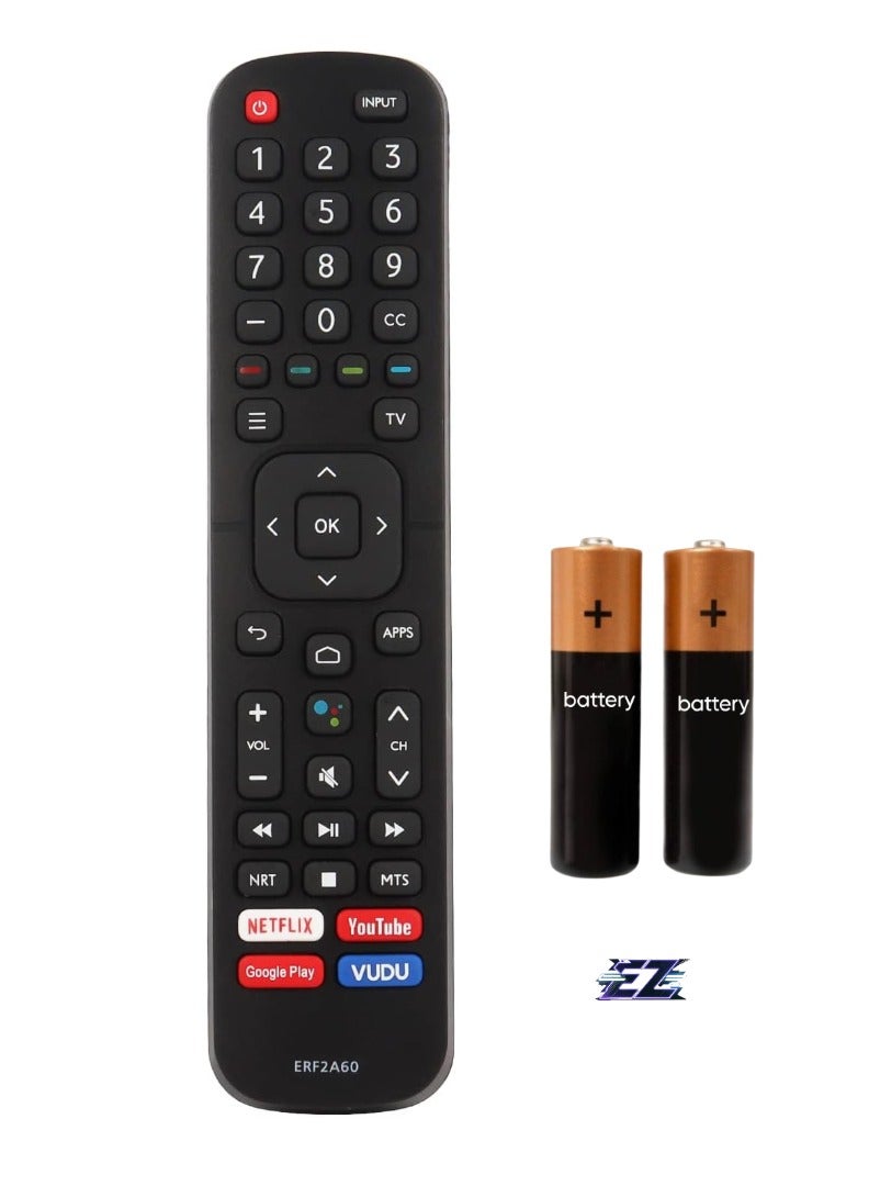 ELTRAZONE "New IR Remote Control ERF2A60 for Hisense Smart TV 4K Models 65H8F, 50H8F, 65H9F, 55H9F, 55H8F, 43H6570F, 50H6570F, 55H6570F, 65H6570, 55H9020F, 55H9030F – Includes 2 Batteries (No Voice Function) [With Battery]" - Image 1
